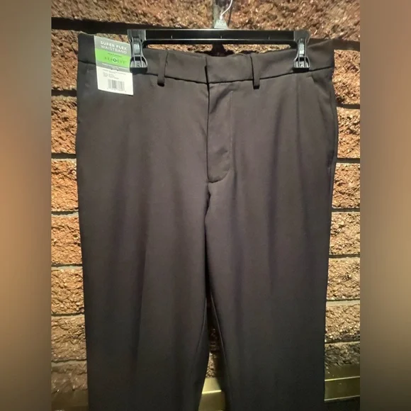 HAGGAR Super Flex Waistband REPREVE Mens Dress Flat Front Pants 32 X 32 NWTag - Picture 2 of 14